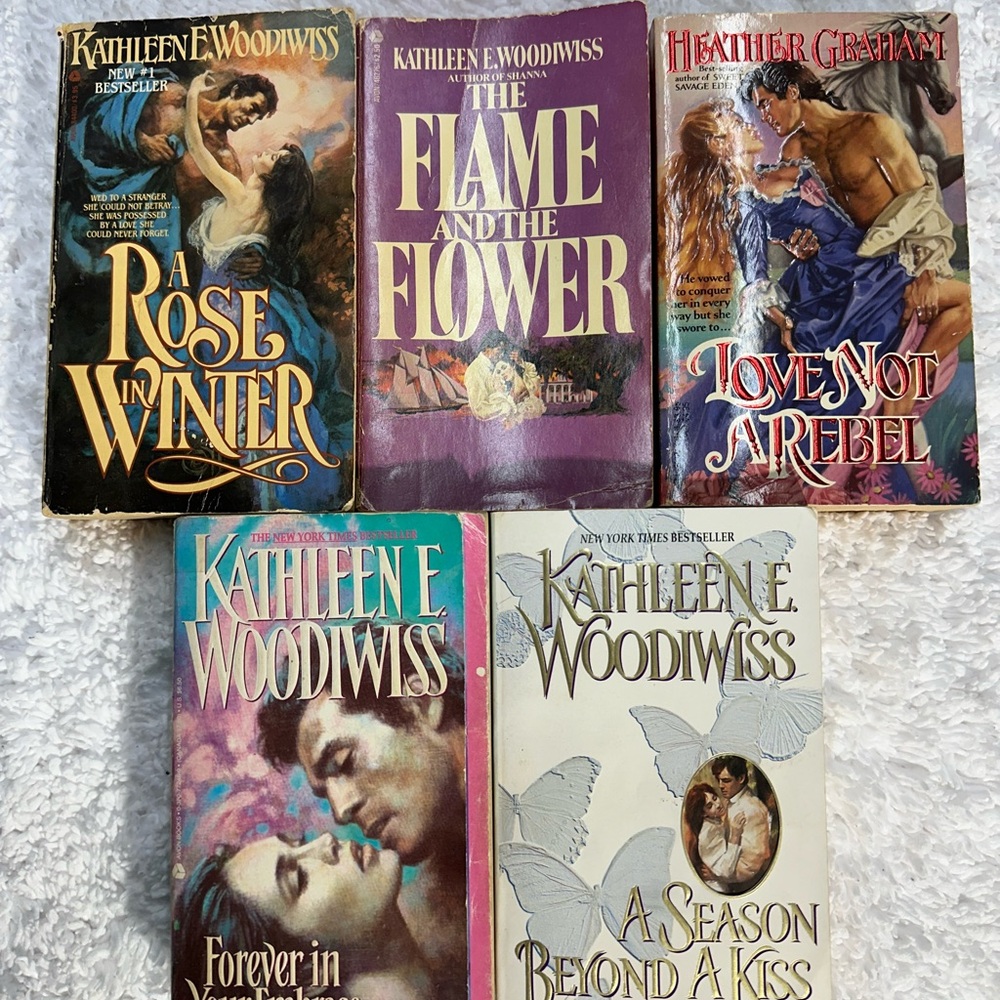 Romance Novel Collection by Kathleen E. Woodiwiss and Heather Graham